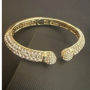 Joan Boyce Bracelet Kissable Rhinestone Gold Tone
